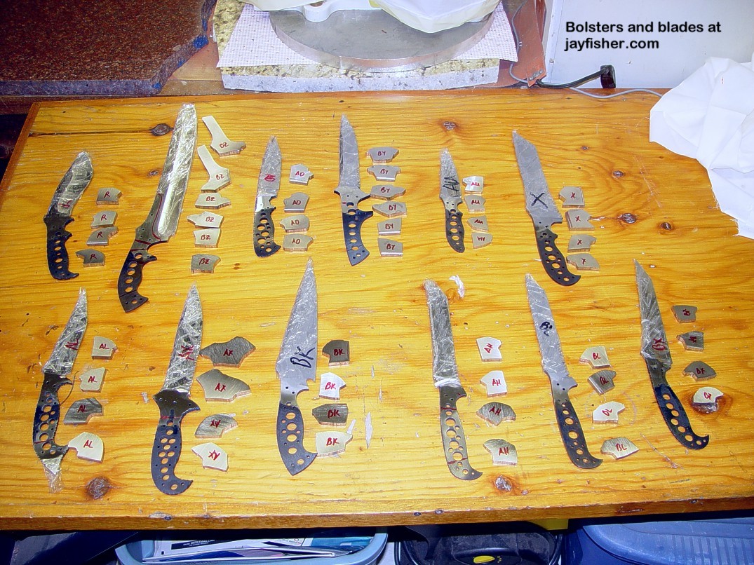 Bolsters and Full tang knife blades profiled