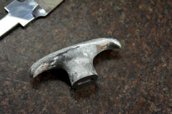 "Daqar" dagger guard in stainless steel, long neck with great strength, roughed in by hand