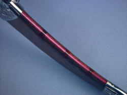 "Desert Wind" sheath weld, construction detail. Cocobolo pins appear in butterfly or hourglass form on edge.