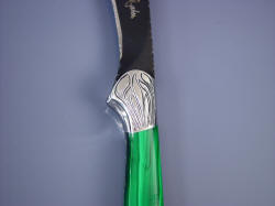 "Kineau" front stainless steel hand-engraved bolster detail