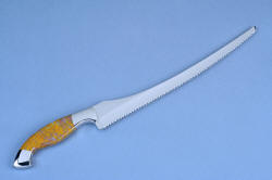 "Sasserides and Courgette" fine handmade  bread knife set, Sasserides bread knife, with a long, narrow blade for tough, large loaves