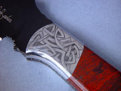 "Tharsis Intense" front bolster detail. This is a 5 power enlargement of actual knife