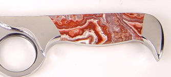 Crazy Lace Agate gemstone knife handle