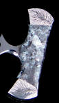 Larvikite from Norway on push dagger knife handle